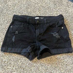 old navy black mid rise jean shorts!